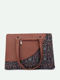 Floral Printed Structured Handheld Tote Bag