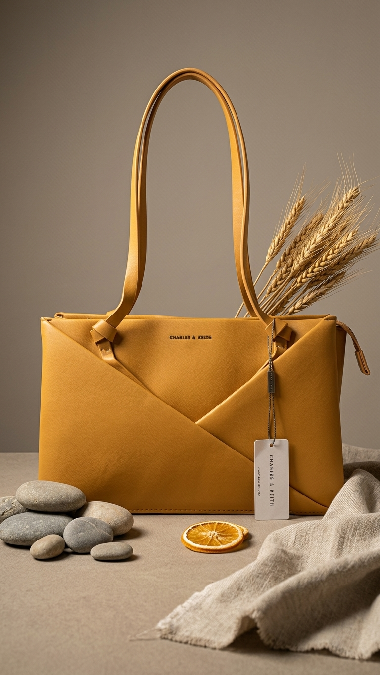 CHARLES & KEITH Midori Geometric Tote Bag - 1268