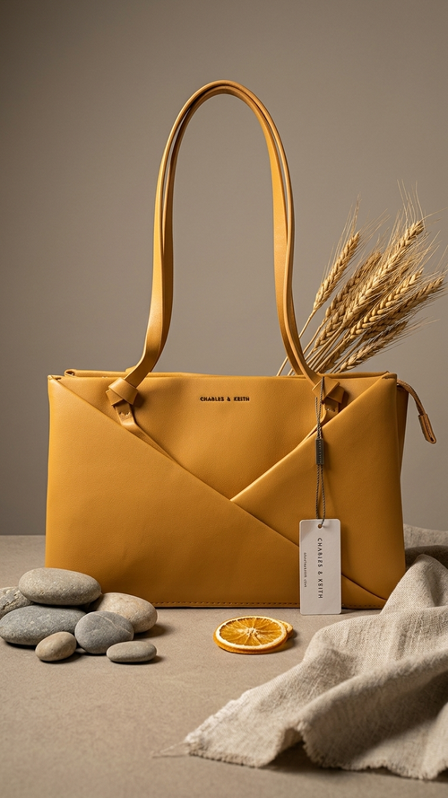 CHARLES & KEITH Midori Geometric Tote Bag - 1268