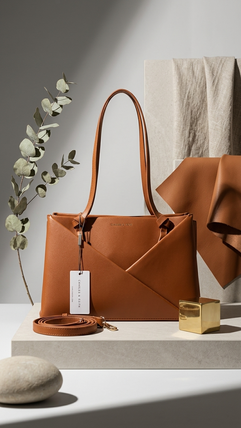 CHARLES & KEITH Midori Geometric Tote Bag - 1268