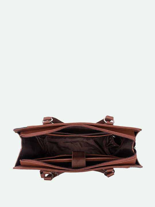 Floral Printed Structured Handheld Tote Bag